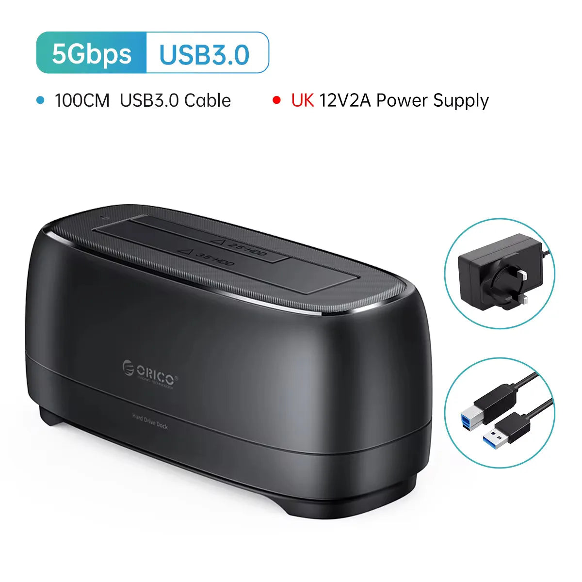 ORICO SATA to USB3.0 Hard Disk Docking Station for 2.5" Speed HDD Docking Station Hard Drive Enclosure 3.5" SSD Disk Case 5Gbps