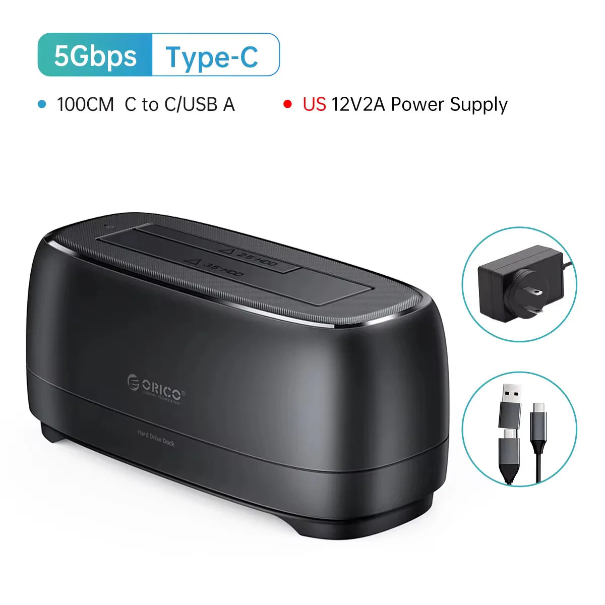 ORICO SATA to USB3.0 Hard Disk Docking Station for 2.5" Speed HDD Docking Station Hard Drive Enclosure 3.5" SSD Disk Case 5Gbps