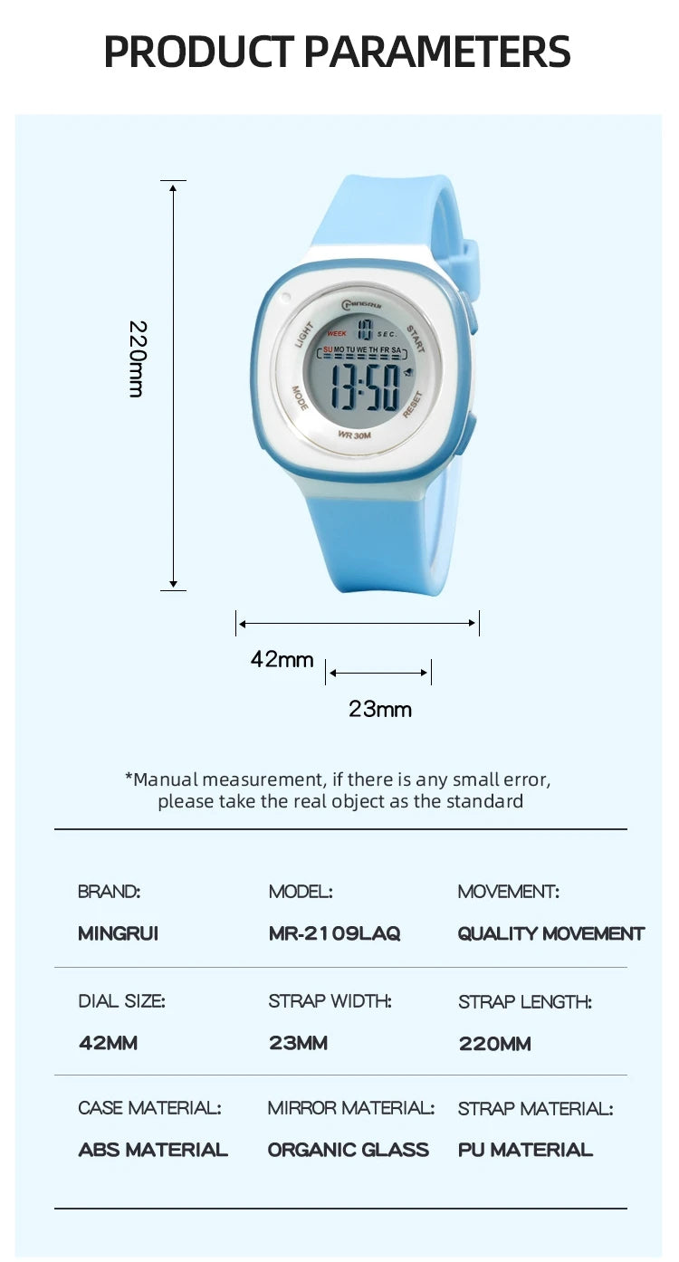 Children Watches Waterproof Purple Digital Kids Watch For Boys Girls Fashion Student Electronic Wristwatch Alarm Clocks