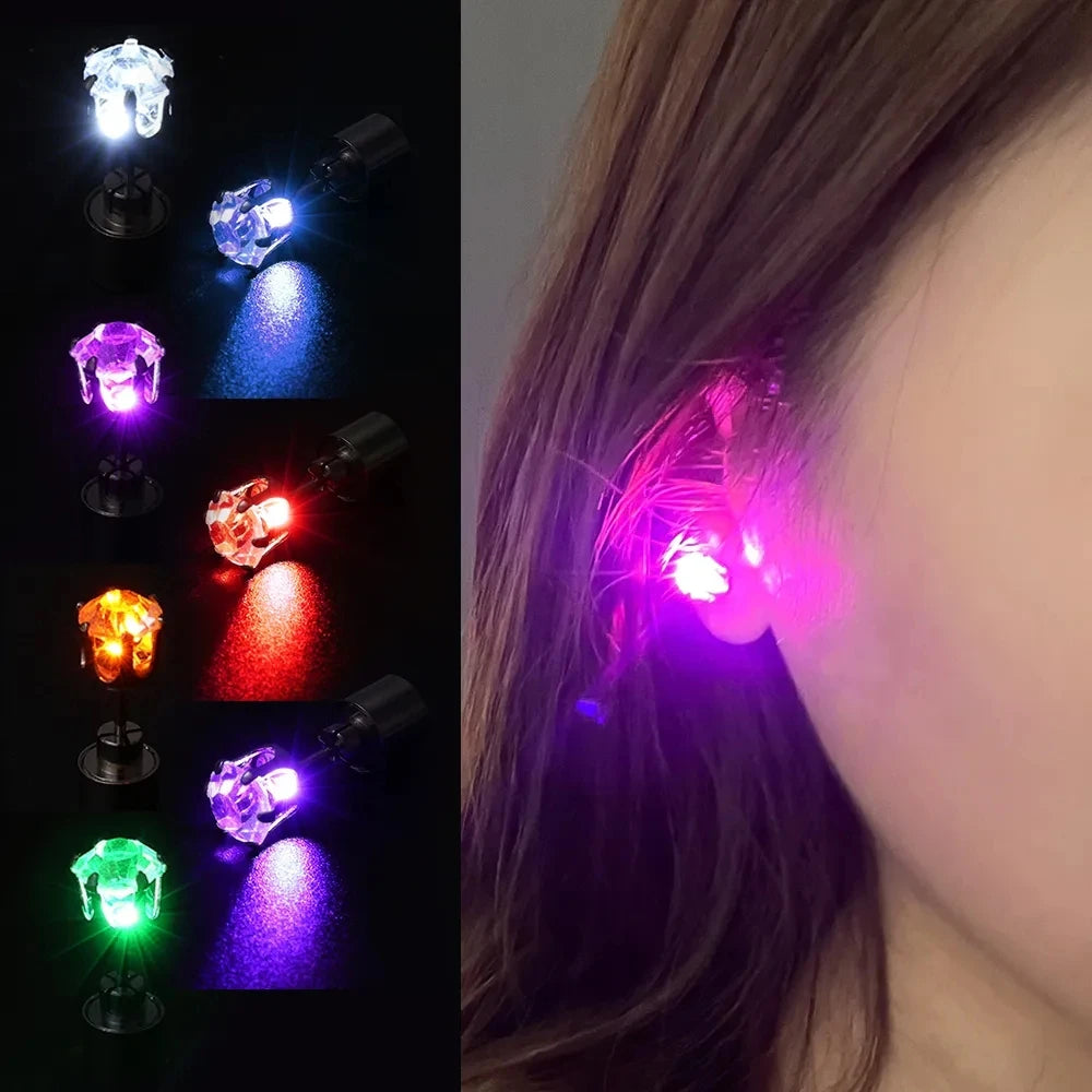1/2PCS Light Up LED Bling Ear Stud Earrings for Women Color Light Up Earring Studs Light Up Earrings for Rave Party Accessories