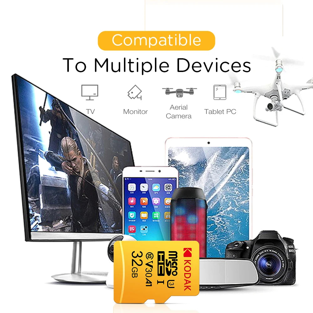 Original Kodak Micro SD Card 128GB Class10 Memory Cards 64GB Flash Card 256GB 32GB V30 U3 cartao de memoria For Driving Recorder