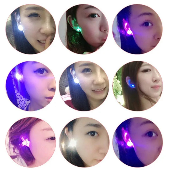 1/2PCS Light Up LED Bling Ear Stud Earrings for Women Color Light Up Earring Studs Light Up Earrings for Rave Party Accessories