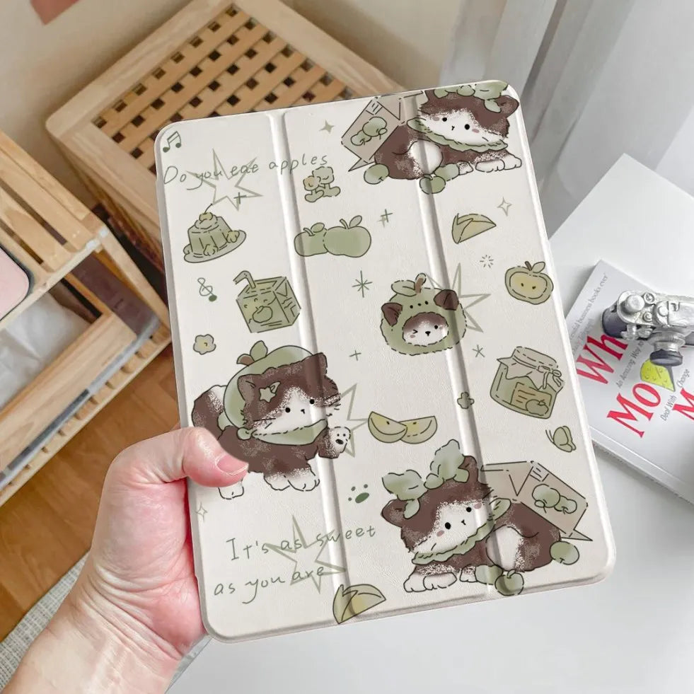 Cute cats case For Ipad Pro 13 M4 12.9 A16 11th 10th Generation  For Ipad Air 11 4/5 for Mini 6 7 Air 13 12.9 M2 M3 2025 Cover