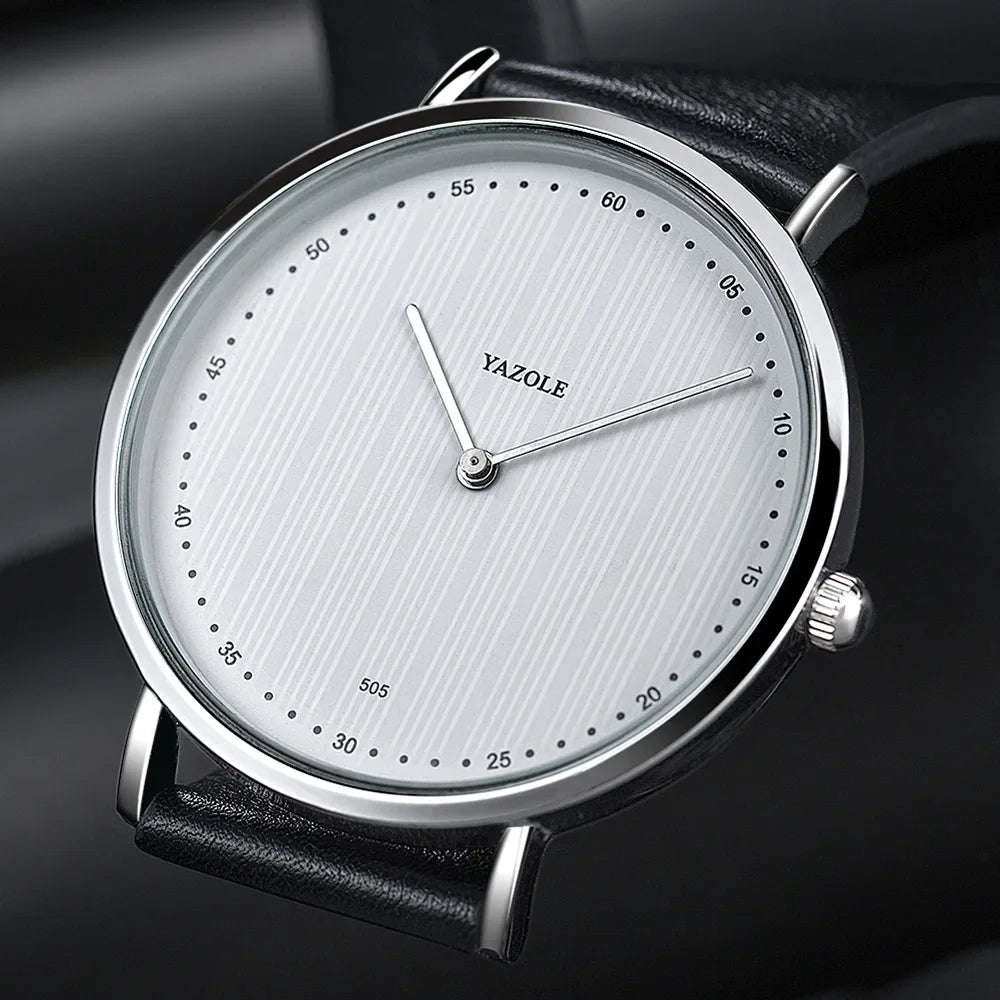 YAZOLE Men's Watches Classic Black Brown Quartz Wrist Watches for Men Women Leisure Simple Man Watch Clock Gift Reloj Hombre