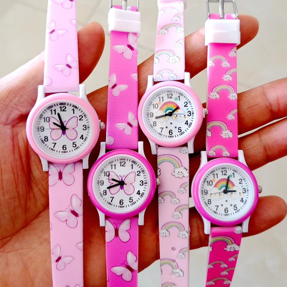 MINISO Cartoon Superhero Princess Unicorn Butterfly  Silicone Kids Children Boys Girls Quartz Birthday Party Gift Watches