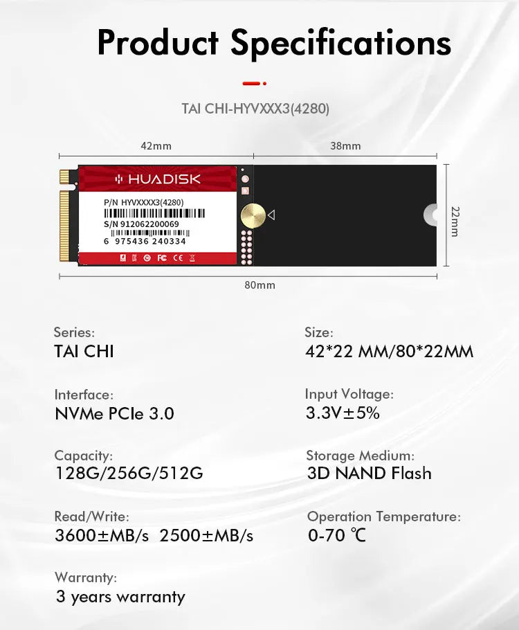 HUADISK M.2 SSD NVME PCIE3.0 128GB 256GB 512GB Solid State Disk Internal ssd nvme m2 DIY Gaming Computer Laptop PC Motherboard