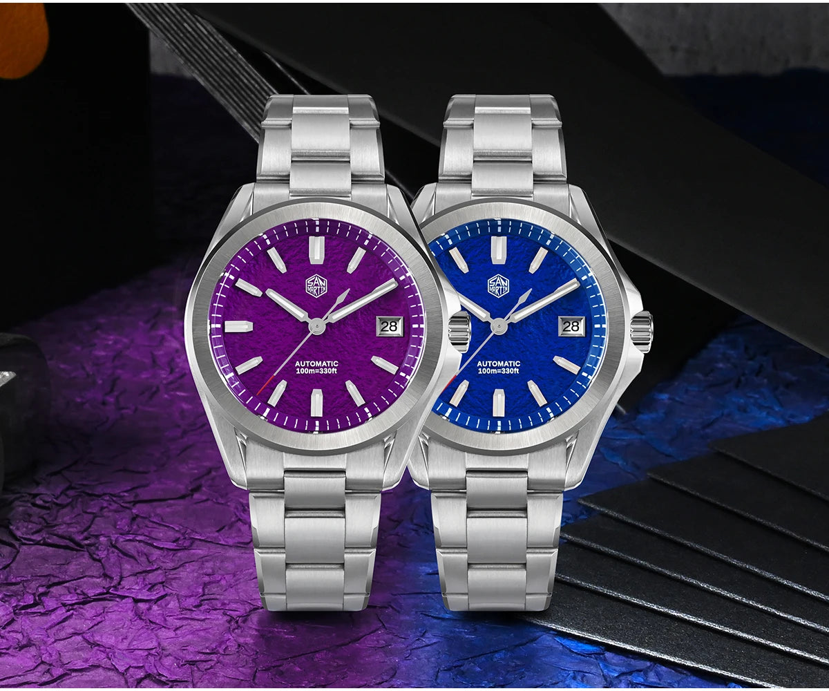 San Martin Men Automatic Watch 39mm Mechanical Wristwatch Diver 10ATM Waterproof Luminous Sapphire NH35 Oil Pressed Dial
