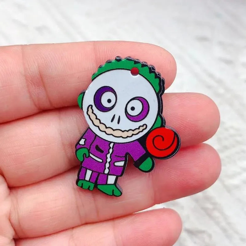 10pcs Halloween Acrylic Cartoon Charm Jewelry Accessories Necklace Bracelet Earring Pendant Diy Craft Supplies