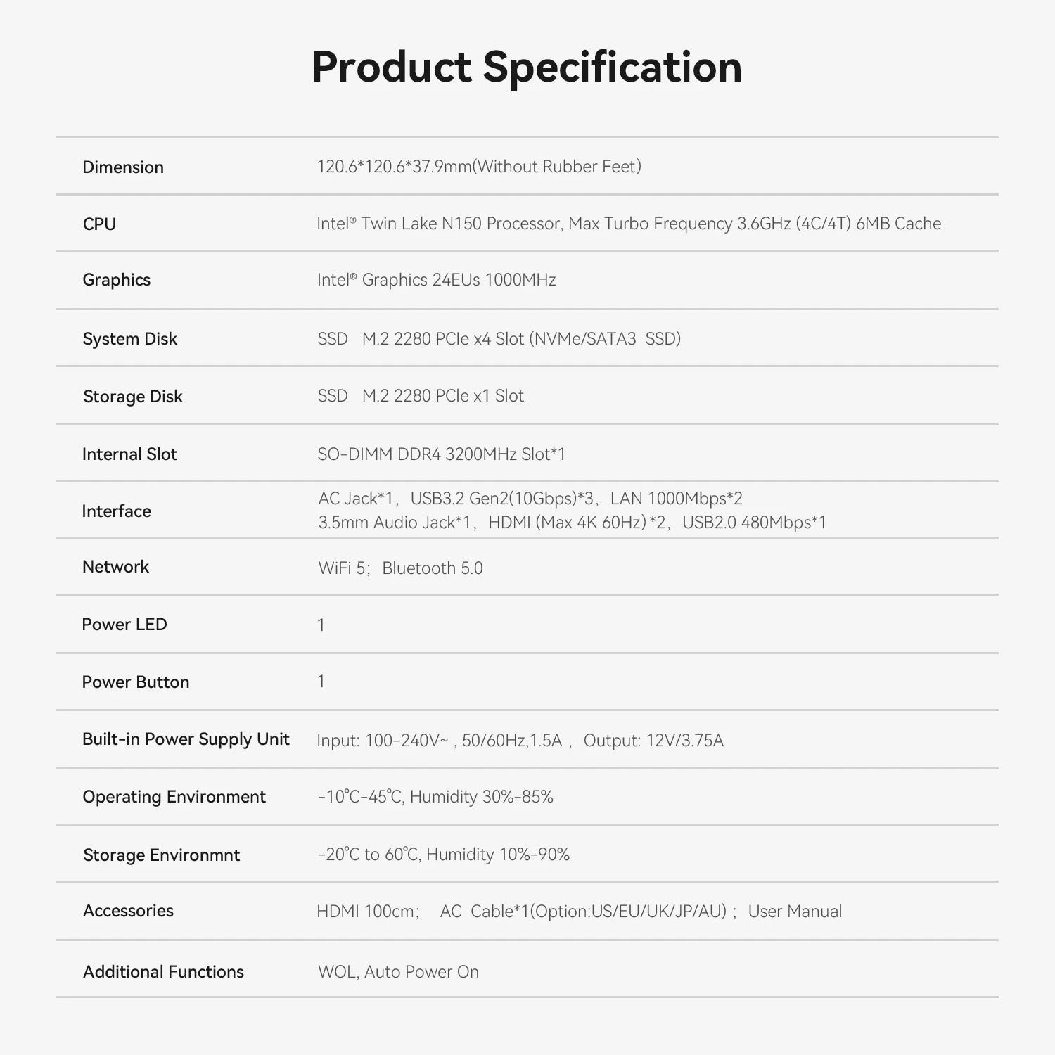 MINI Computer Twin Lake N150 Alder N95 8GB/16GB DDR4 256GB SSD Windows 11 Pro 4K HDMI 2.0 WIN11 NUC HTPC GK mini