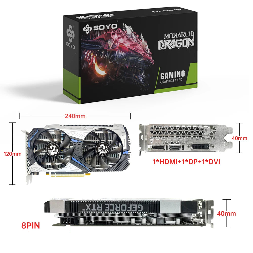 SOYO RTX 2060 Super 8GB Placa De Video Gaming Graphics Card GDDR6 256Bit 8Pin PCI Express 3.0x16 rtx 2060 super 8gb game PC