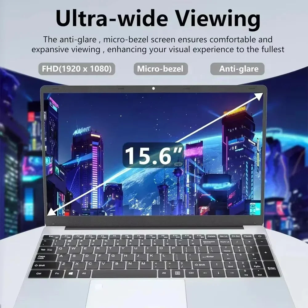 15.6" Intel Core i7 8500Y Windows 11 Pro Laptops Fingerprint unlock 16GB RAM 1TB SSD Office Gamer Study notebook Computer PC