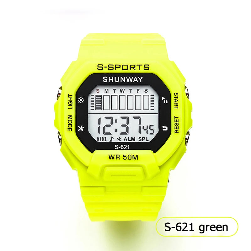 UTHAI Children Boys Girls Student Electronic Watch Macaron Colorful Men and Women Sports Alarm Clock Waterproof Square Watches