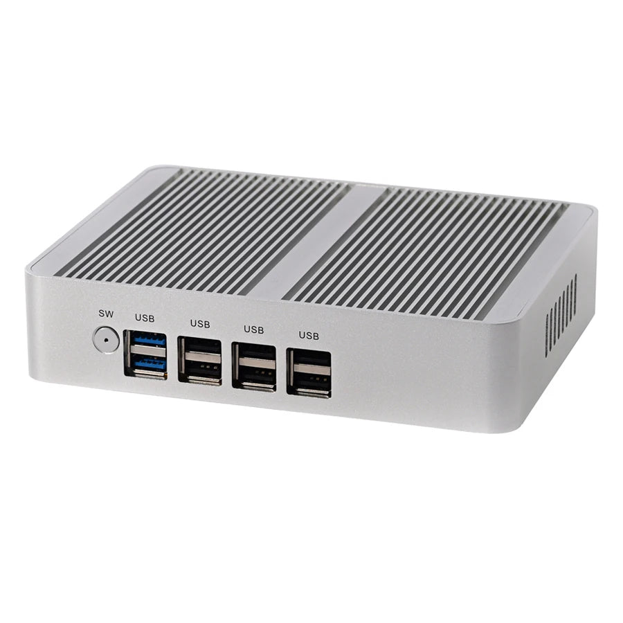 Fanless Mini PC 12th gen Intel Celeron N100 Desktop Gaming Computer DDR4 Support wifi6 3*Screen 2*HDMI 1*DP Windows11 2*LAN