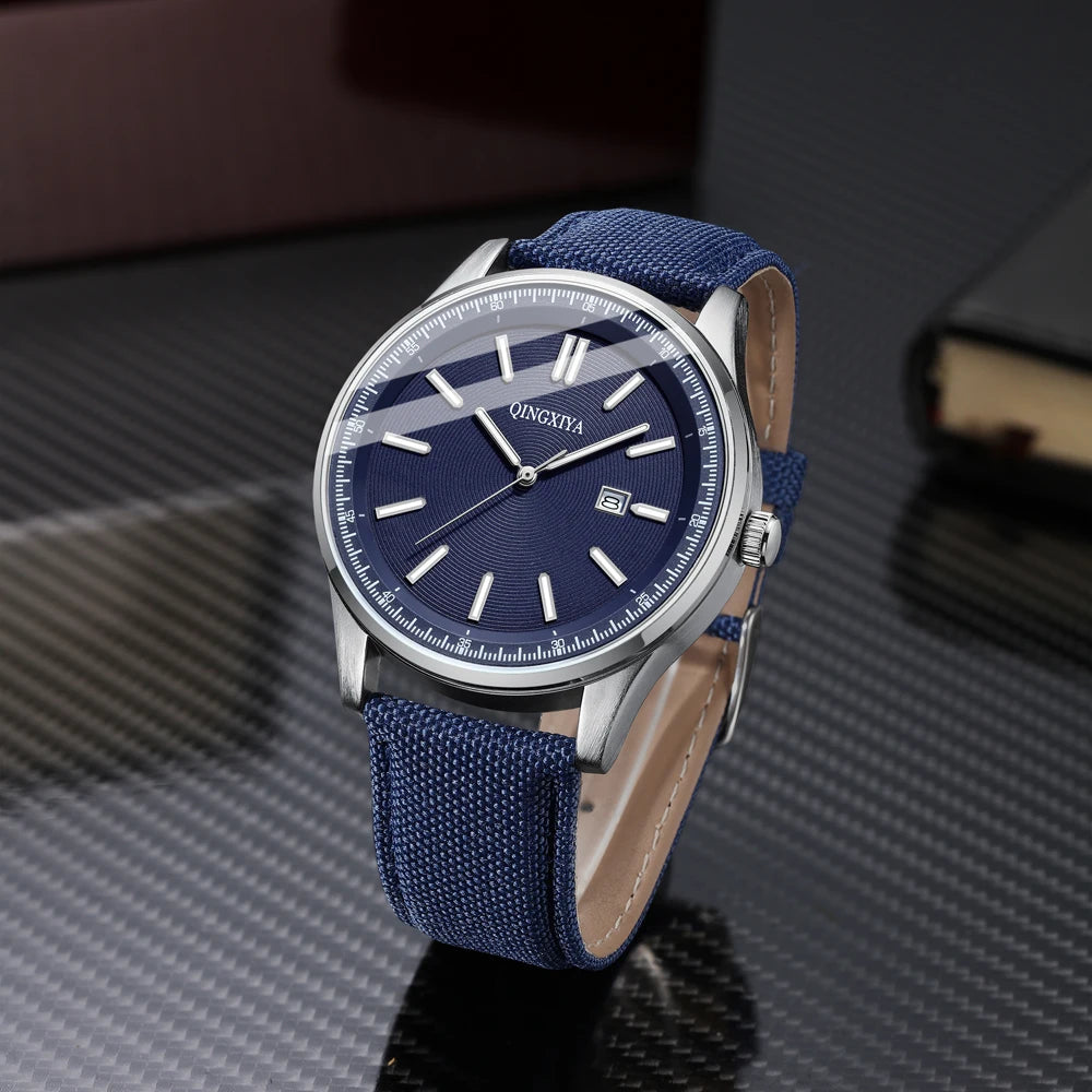 QINGXIYA Original Man Wristwatch Top Luxury Waterproof Luminous Date Quartz Watch For Men Sport Leather Men's Watches Reloj