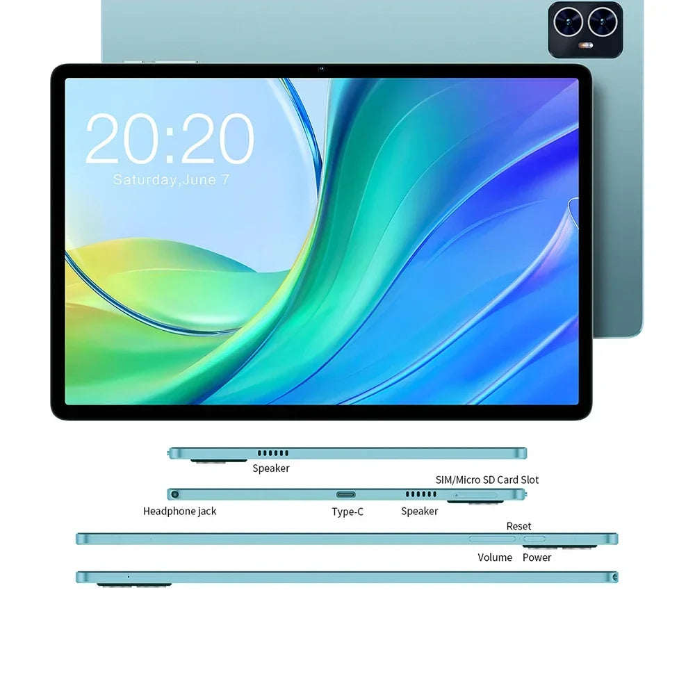 Teclast M50 10,1 inch TDDI Incell x 800 Android 14 Tablet (6 + 6) 12GB RAM GB ROM Unisoc T606 8 core ducal SIM 4G phone case