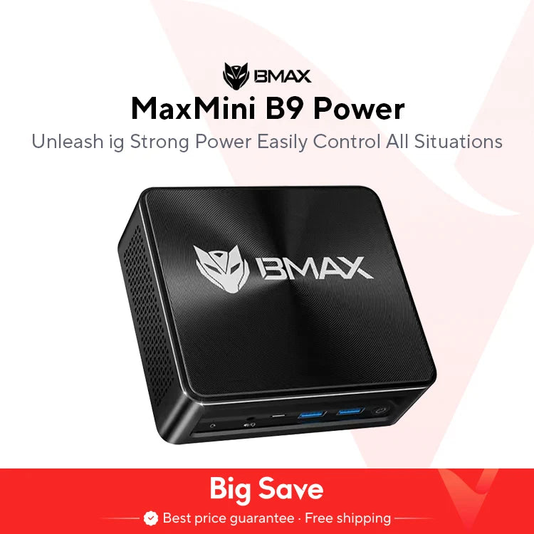 BMAX B9 Power Mini PC Intel Core i9-12900H Turbo Frequency 5.0GHz 24GB DDR5 RAM 1TB NVMe SSD WiFi 6 Bluetooth 5.2