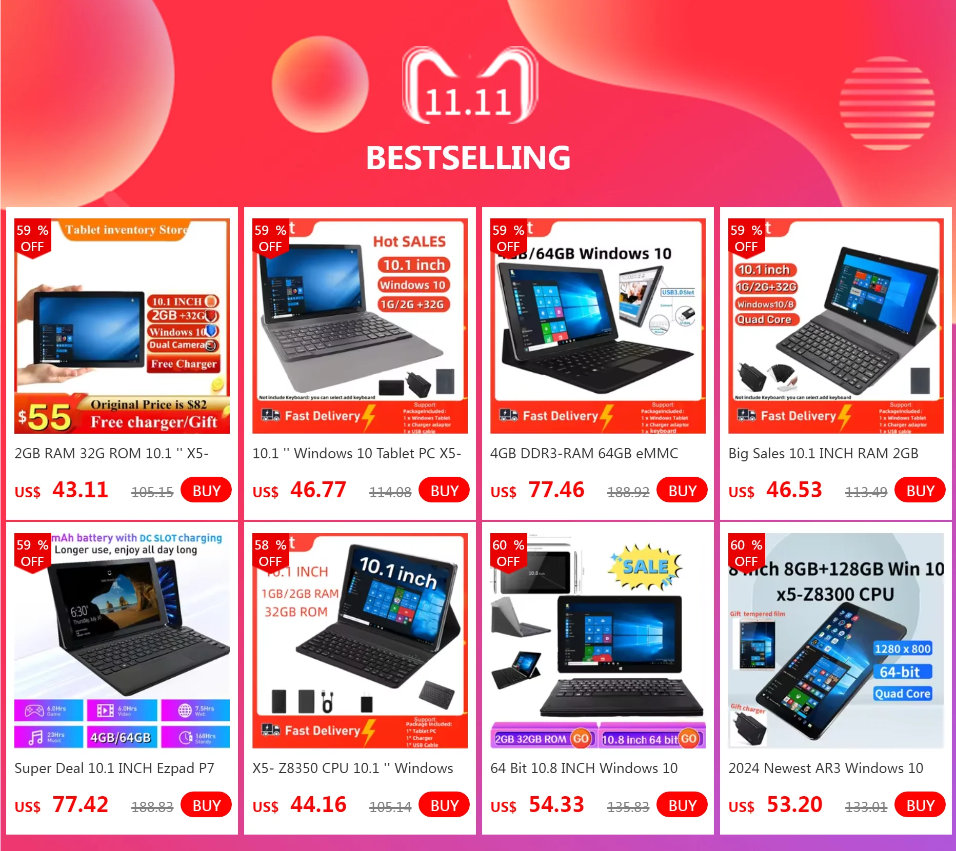 Big Sales 10.1 INCH W102 Windows 10 System Mini Notebook 2GRAM+32GROM Dual Camera  5000mAh WIFI Quad Core