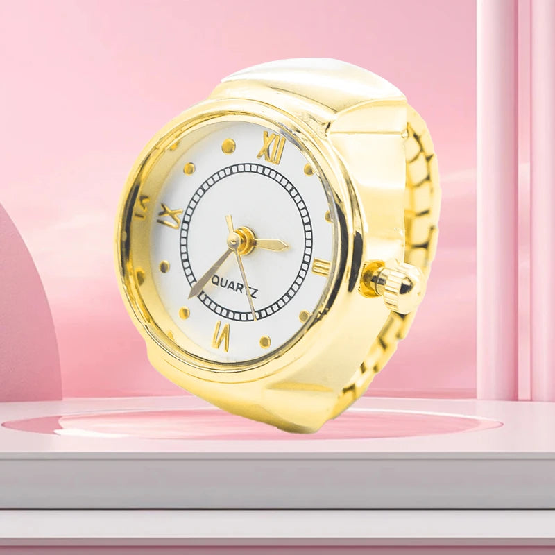 New Hot Sales Creative Roman Literal Ring Watches With Alloy Cases, Finger Round Dials For Couples And Men