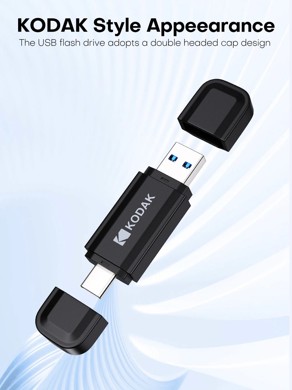 KODAK USB 3.2 Type-C Flash Drive 128GB 64GB USB3.2 Gen 1 OTG High Speed Pen Drive Memory Stick Pendrive for Phone Computer