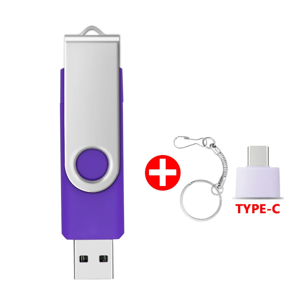Metal Waterproof Pen Drive 2 In 1 OTG 2.0 Pendrive 64GB High Quality Type C Usb Flash Drive 4GB 8GB 16GB 32GB Usb Stick