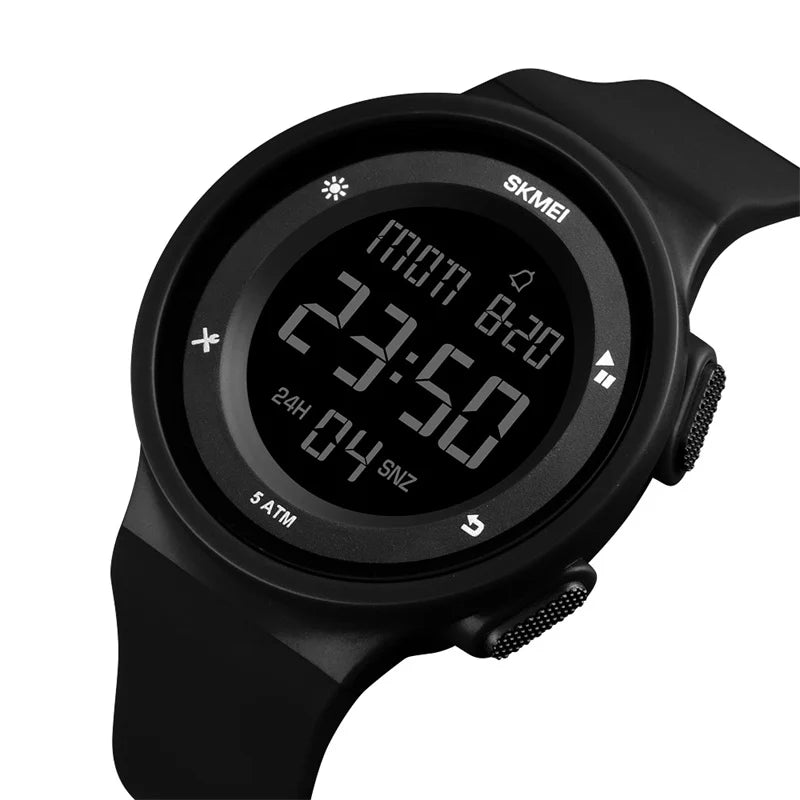 Skmei Women Dual Time Fashion Silicone Strap 50M Waterproof Led Chronograph Digital Sports Watches
