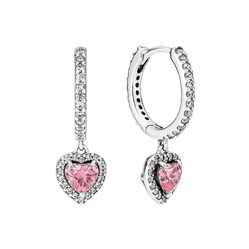 Hot selling classics heart-shaped Series 925 Sterling Silver Women's Rings Earrings Necklaces Light Luxury Charm Jewelry Gifts