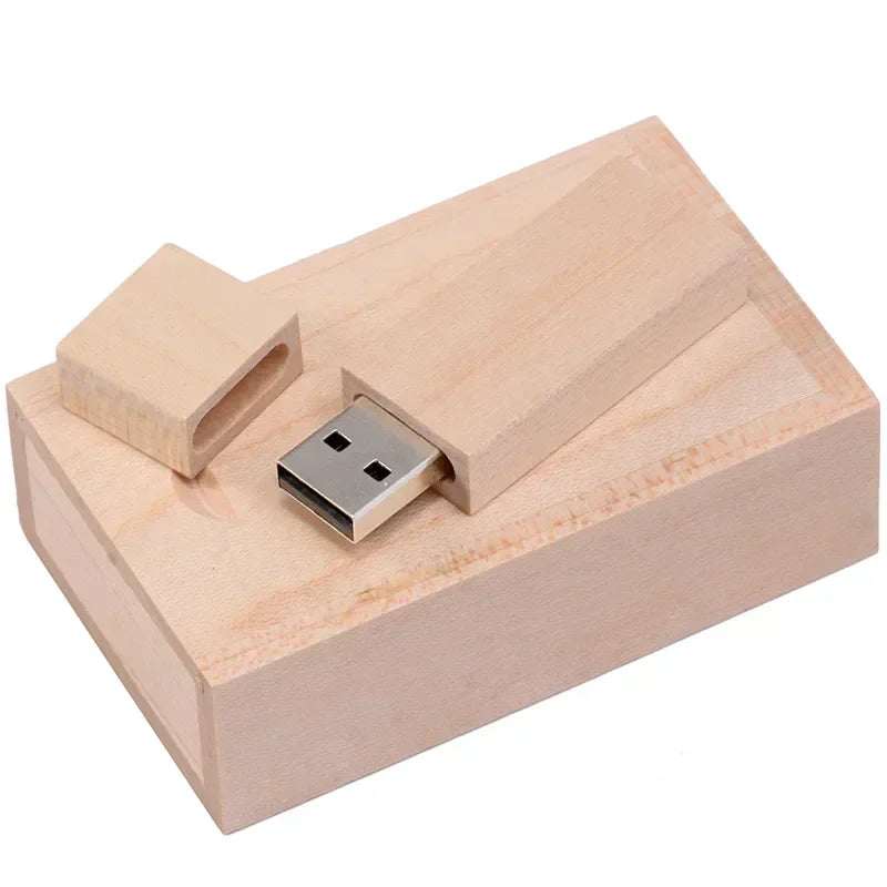 JASTER Free custom logo Photography wooden with box USB 2.0 Flash Drives64GB 32GB 16GB 8GB 4GB Memory stick Business gift U disk