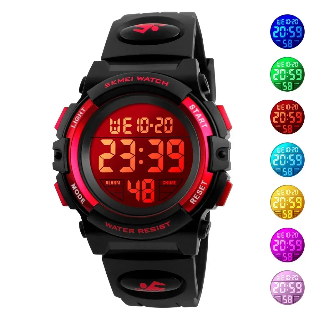 Skmei 1266  Children's Watch Boys and Girls' Alarm Clock Timing Digital 5Bar Waterproof Children's LED Watches 1258 1689 1999