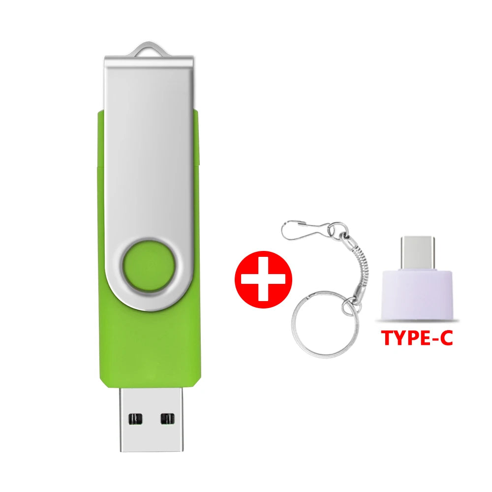Metal Waterproof Pen Drive 2 In 1 OTG 2.0 Pendrive 64GB High Quality Type C Usb Flash Drive 4GB 8GB 16GB 32GB Usb Stick