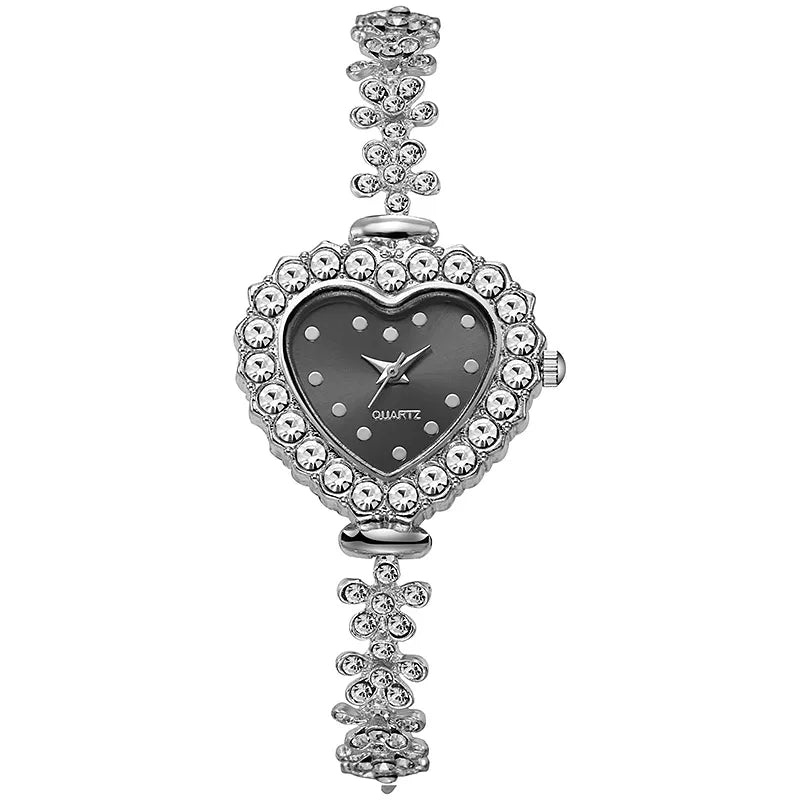 Ladies' Fashion And Exquisite Heart-Shaped Dial Quartz Watch for Women（Without Box）