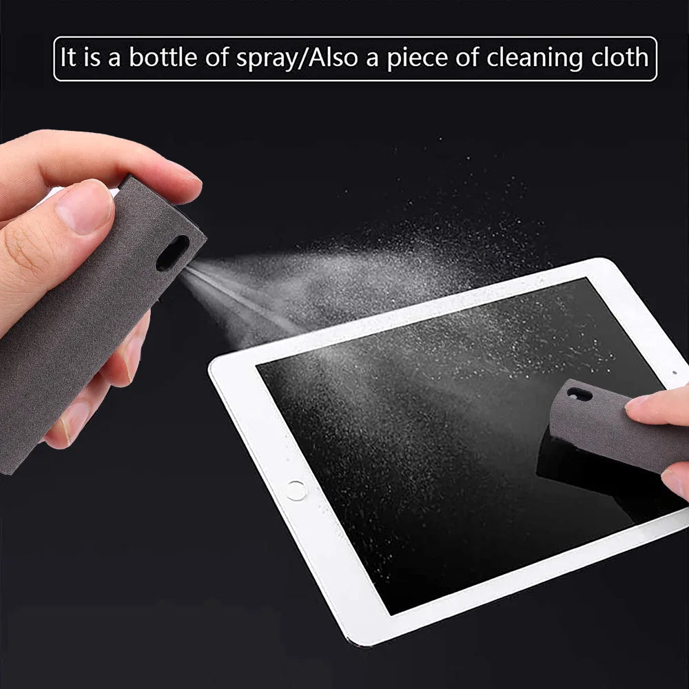 Screen Cleaner Touchscreen Mist Spray Portable Reusable Spray Bottle Microfiber Cleaner Wipe Multifunctional Phone Cleaning Tool