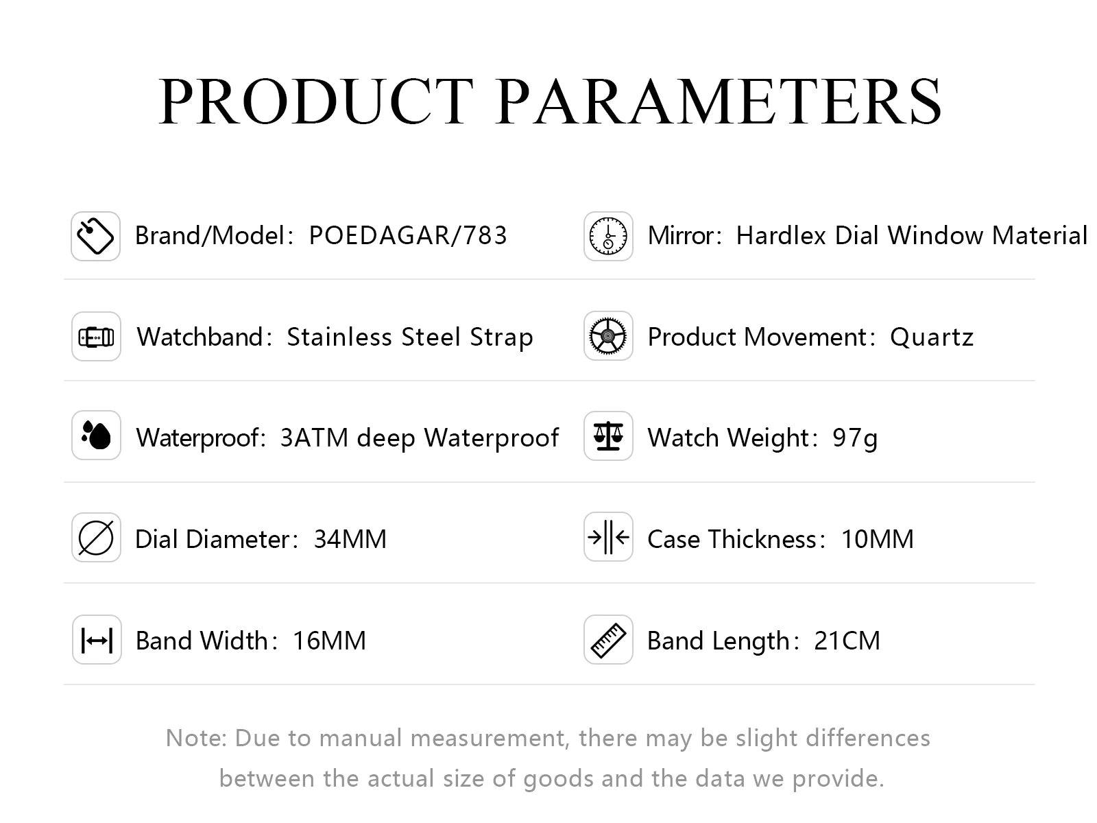 POEDAGAR Unique Elegant Ladies Watch Stainless Steel Waterproof Quartz Watches For Women High Quality Woman’s Stylish Wristwatch