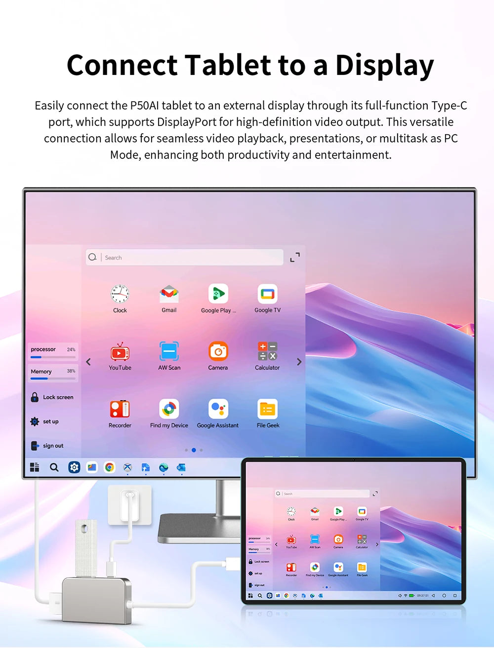 【New】Android 15 Teclast P50 AI Tablet 11" 90Hz Screen AllWinner A733-AI Octa-Core 6GB 128GB LPDDR5 Wifi-6 7000mAh Battery AI Tab