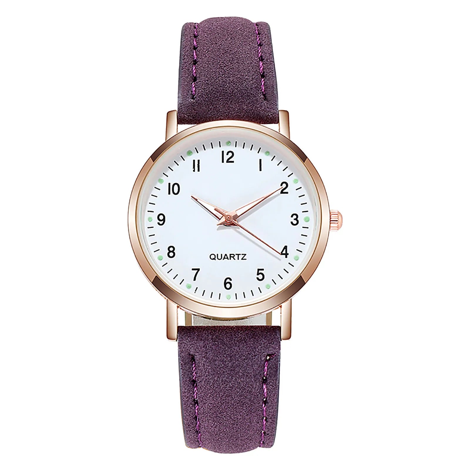 Women'S Simple Quartz Wristwatch Leather Strap Circular Arabic Numeral Dial Elegant Ladies Wristwatch Ladies Watch Gift