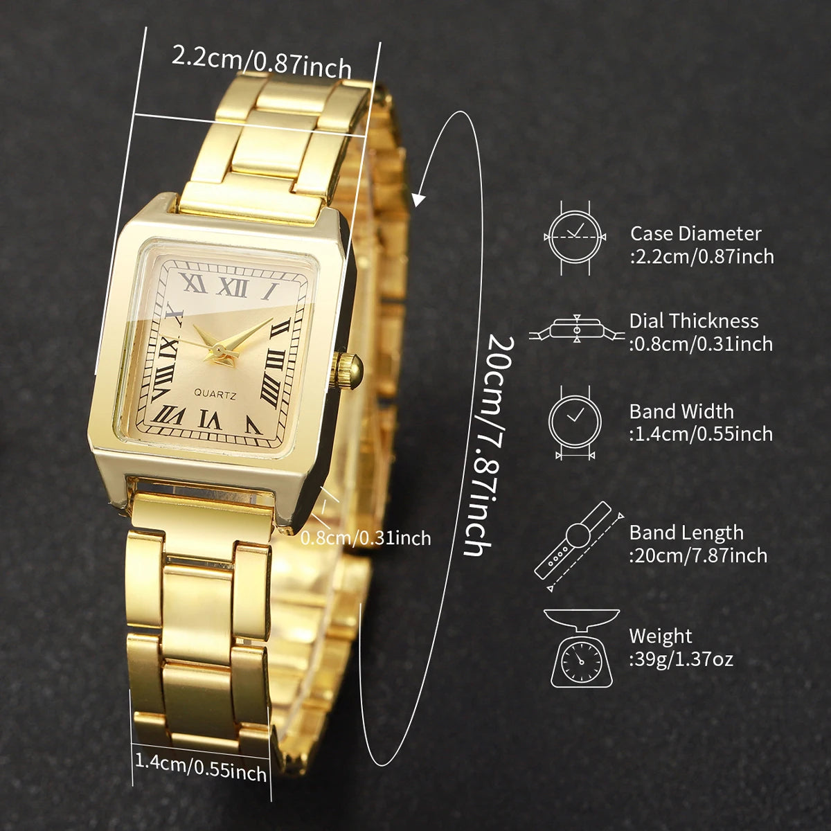 1/2PCS Fashion Women Quartz Wristwatches Square Dial Ladies Watch Girls Clock Reloj Mujer（Without Box）