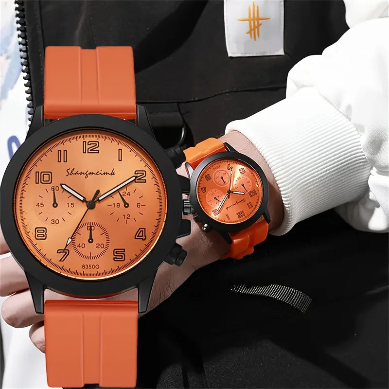 Men Watch Casual Quartz Watches For Men Clock Man Silicone Strap Wristwatch Friends Family Gift Valentine's Day
