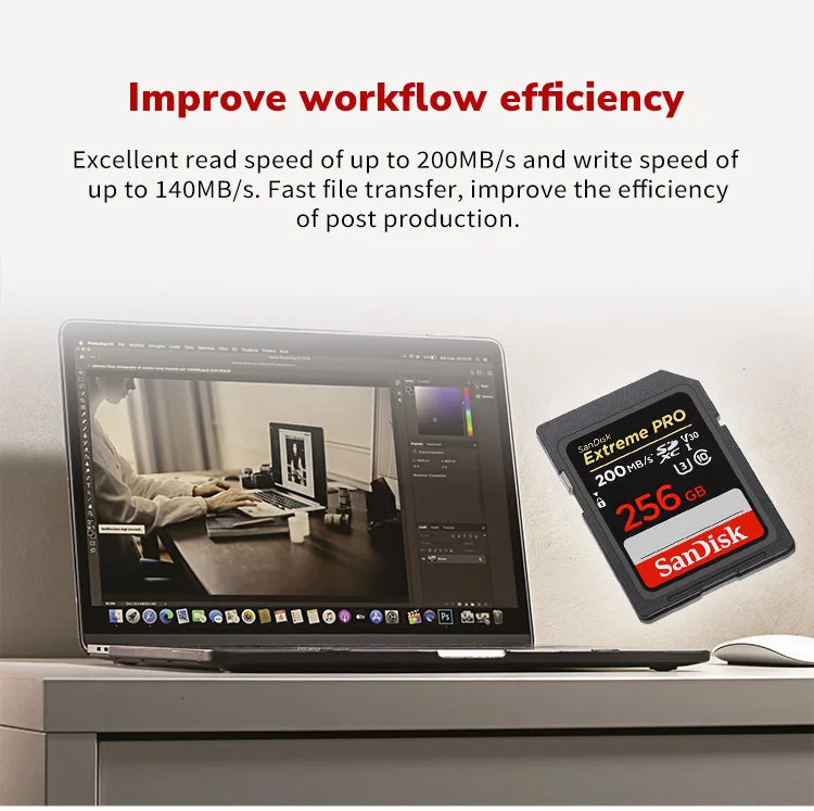 SanDisk Extreme PRO UHS-I Card 64GB 128GB 256GB 512GB 1TB Up to 200MB/s SD Card 32GB Up to 100MB/s Flash Memory Card for Camera