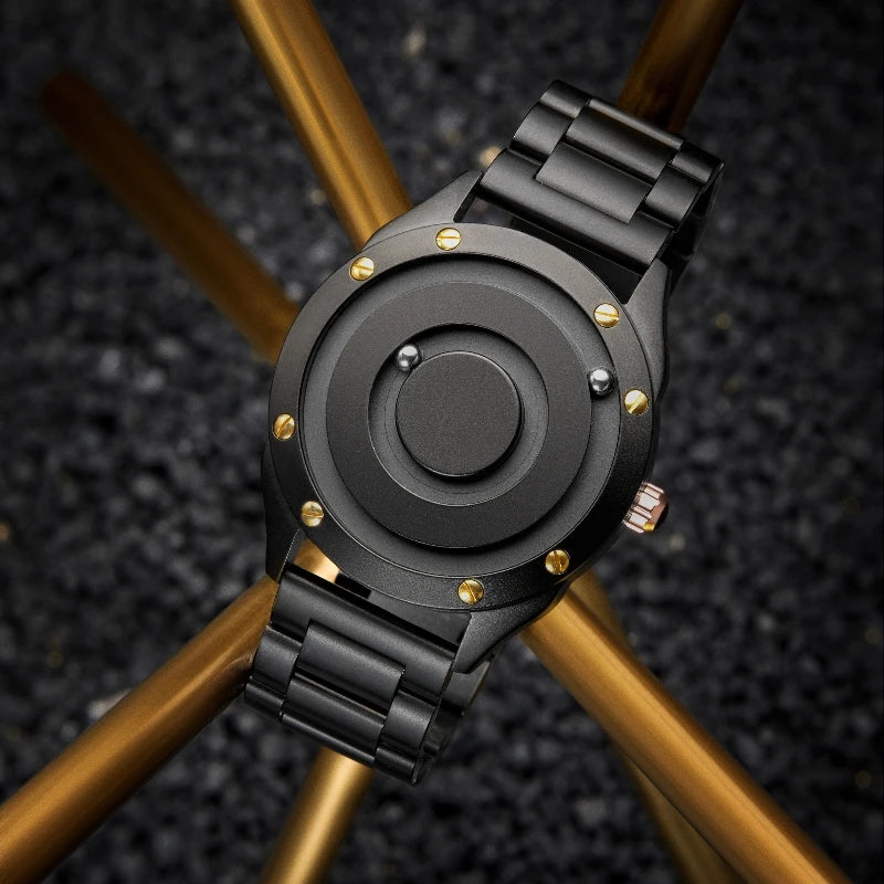 EUTOUR 2025 Unisex Couple Watch – Magnetic Glassless Ball Design, Stainless Steel Strap, Fashion Quartz Accessory