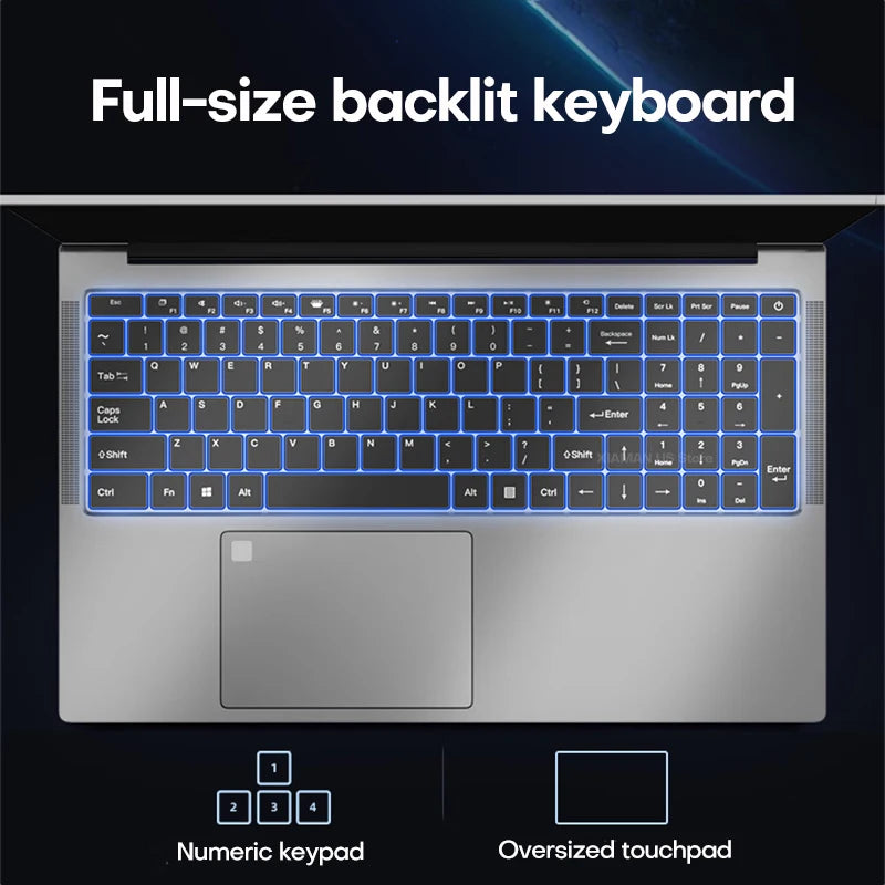 Xiaman 17.3" Gaming Laptop Computer PC Windows 11 Pro Intel Celeron N5095 Laptops Discrete Graphics 16GB RAM 1TB SSD Notebook PC