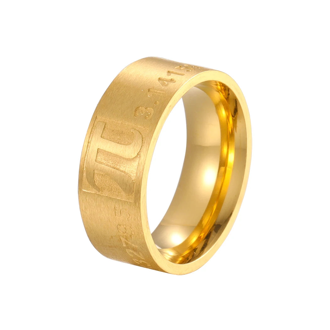 QIAMNI 2022 Vintage Number Pi Symbol Finger Ring Fashion Width Stainless Steel Math Lovers Jewelry For Men Women Graduation Gift