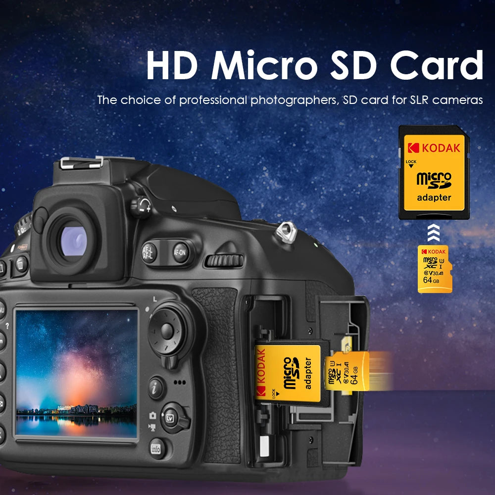 Original Kodak Micro SD Card 128GB Class10 Memory Cards 64GB Flash Card 256GB 32GB V30 U3 cartao de memoria For Driving Recorder