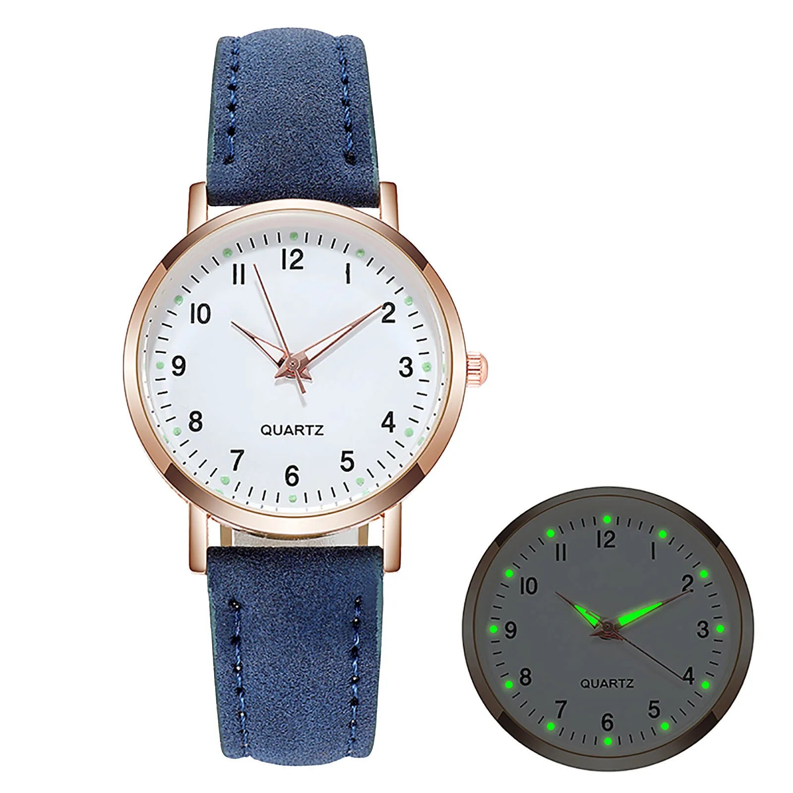 Women'S Simple Quartz Wristwatch Leather Strap Circular Arabic Numeral Dial Elegant Ladies Wristwatch Ladies Watch Gift