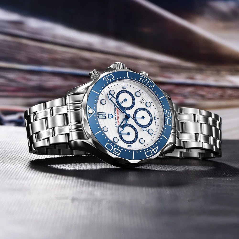 PAGANI DESIGN Men's Watches 2025 Top Brand Luxury Quartz Watch For Men Stainless Steel Chronograph Waterproof Sport VD53 Reloj