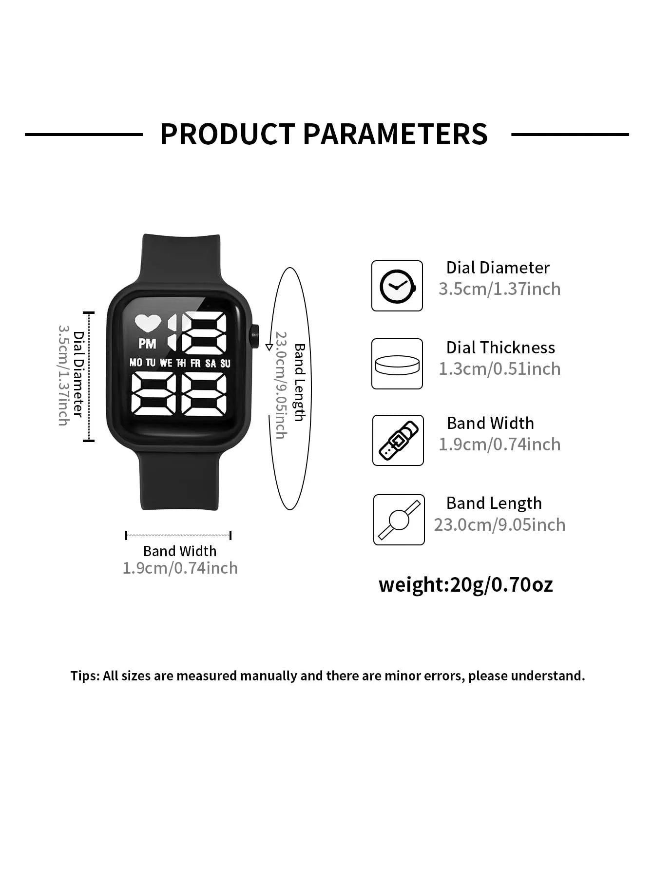 Children's Electronic Watch With heart-shaped Date Display Minimalist Sports Electronic Watch Student Daily Life Digital Watch
