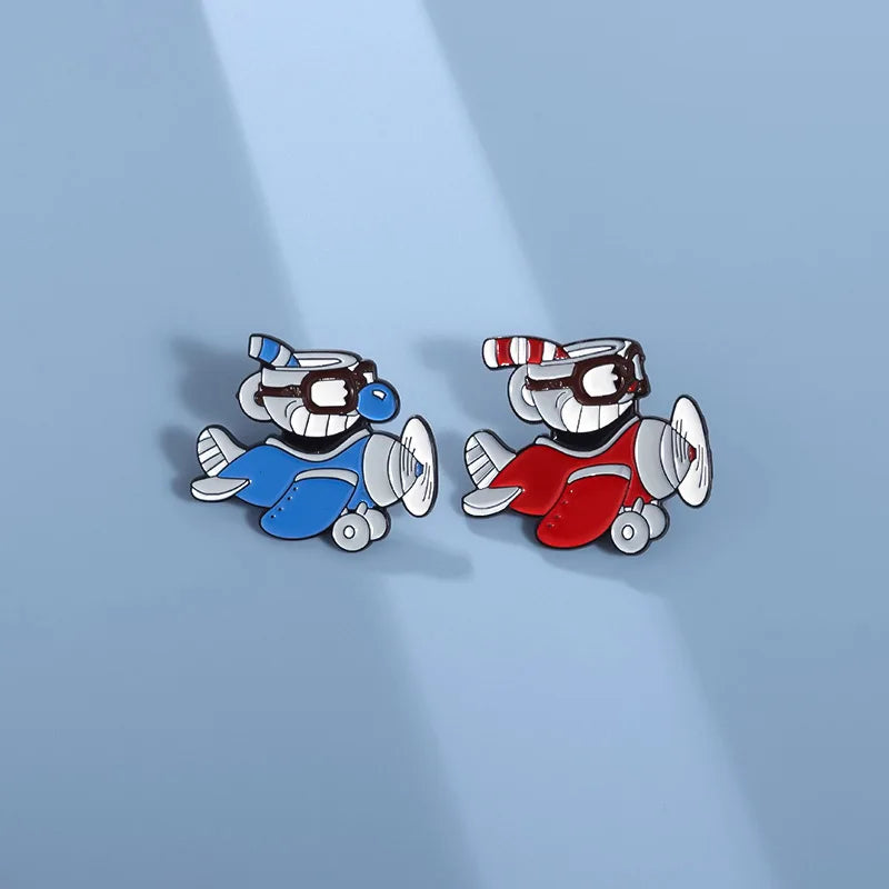 Shooting Game Cup Enamel Pins Creative Cuphead  Fighting Comic Character Lapel Badges Backpack Jewelry Gifts For Friends