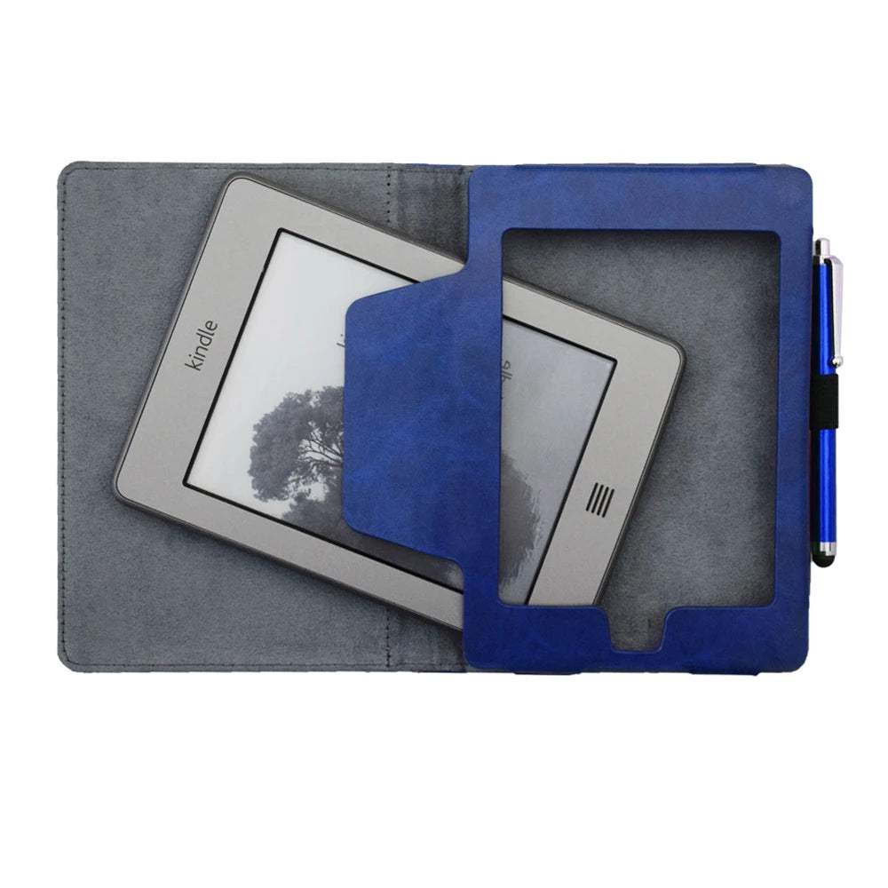New Updated Folio Flip Book Cover Case for Capa Kindle Touch 2011 2012 D01200 Ebook Reader Magnetic Closured Pouch Case + s Pen