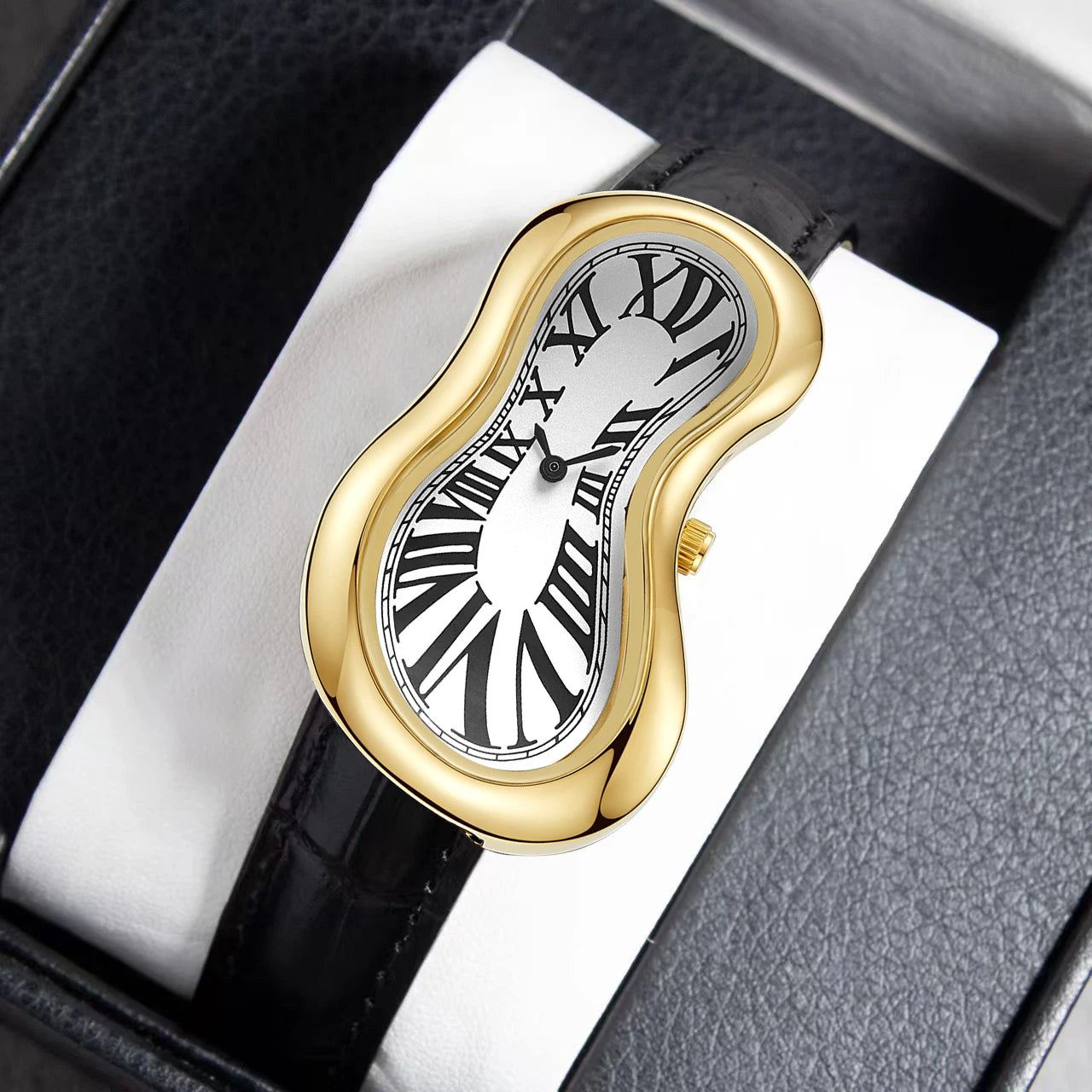 2025 new irregular shaped watch melting twisted shape y2k fashionable retro niche men's watch ins style quartz watch