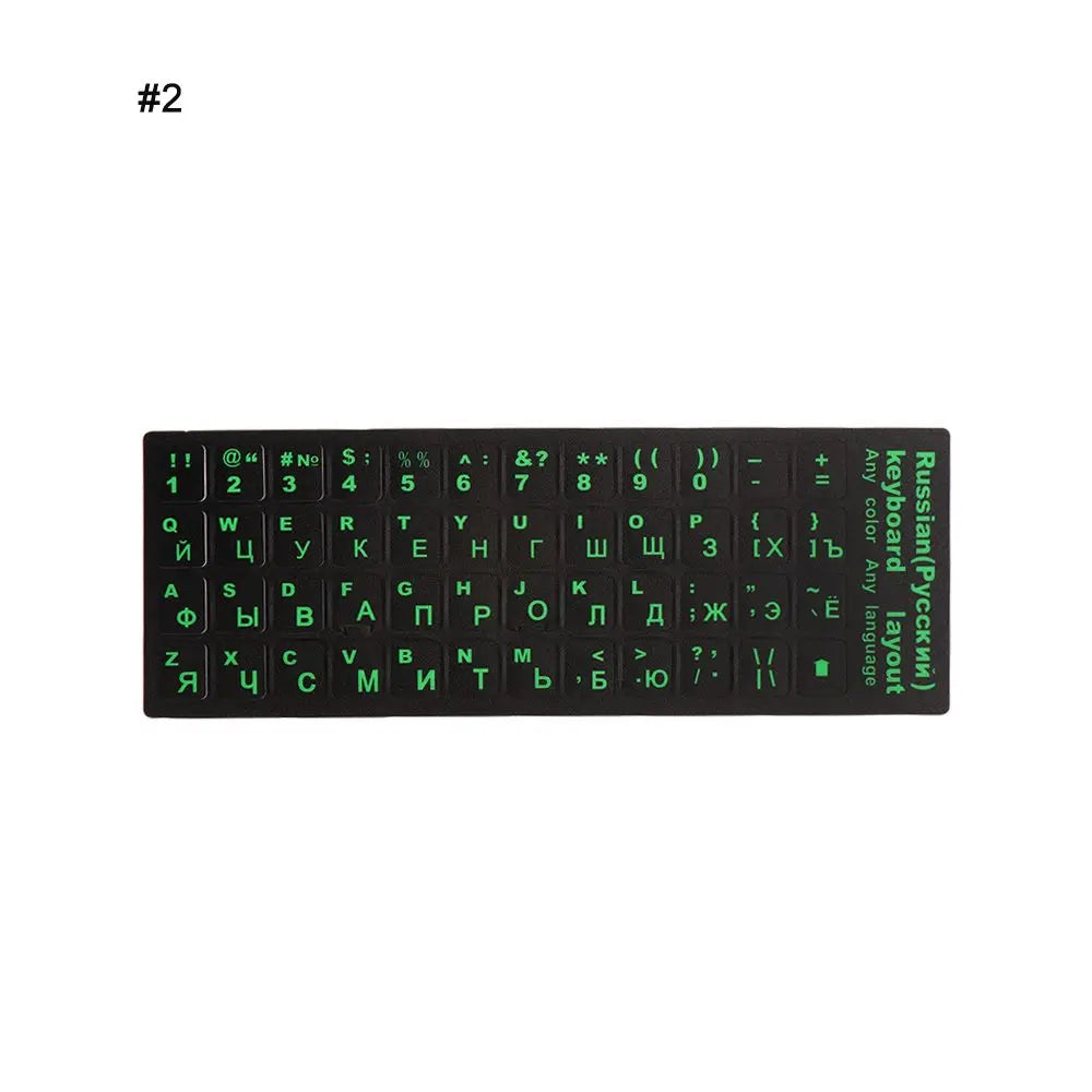 Russian Letters Keyboard Stickers Frosted PVC Waterproof Cover Sticker for Universal Notebook Computer Desktop Keyboard Laptop