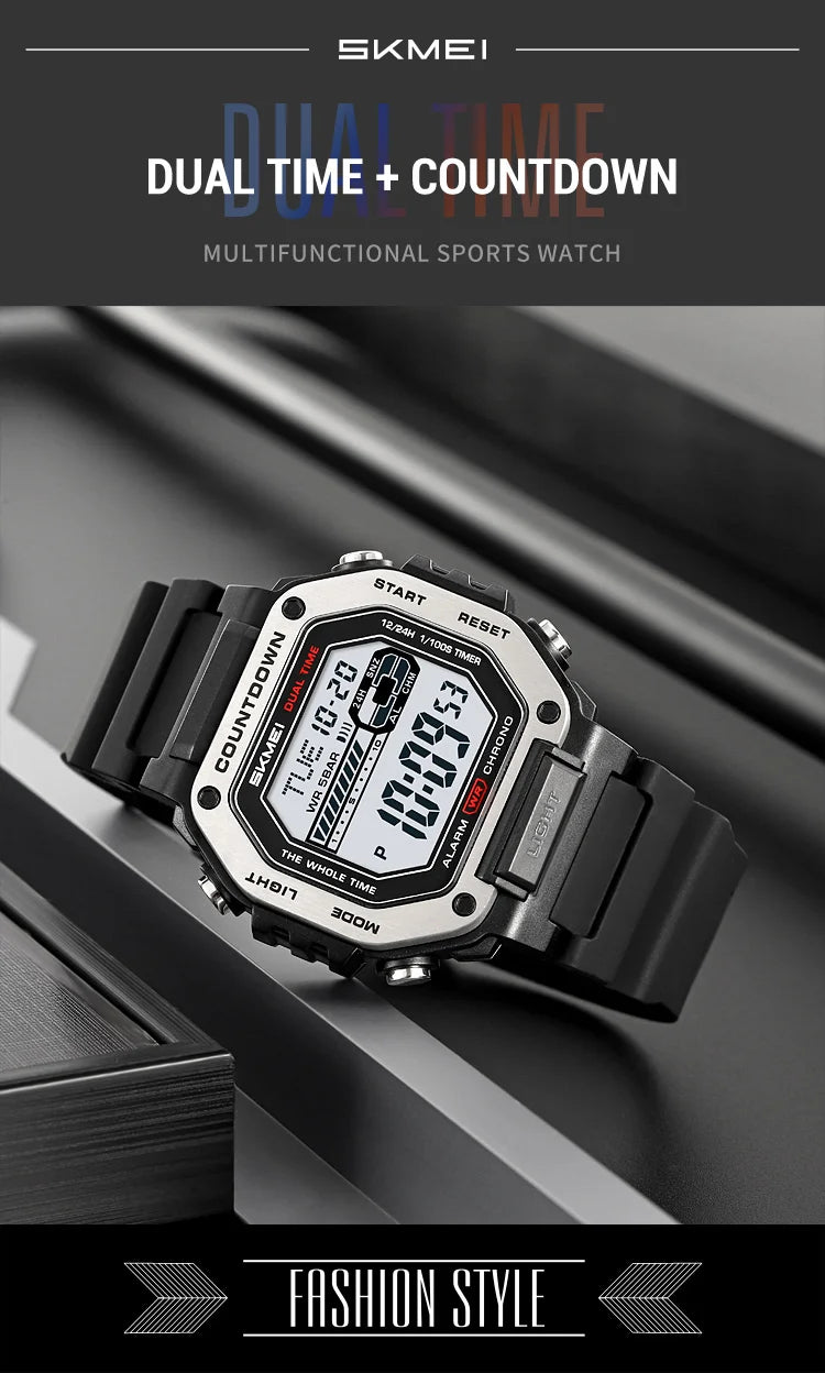SKMEI Sport Alarm Clock Digital Watch For Men Women Waterproof Date Electronic Watches Chrono Military Wristwatches Reloj Hombre