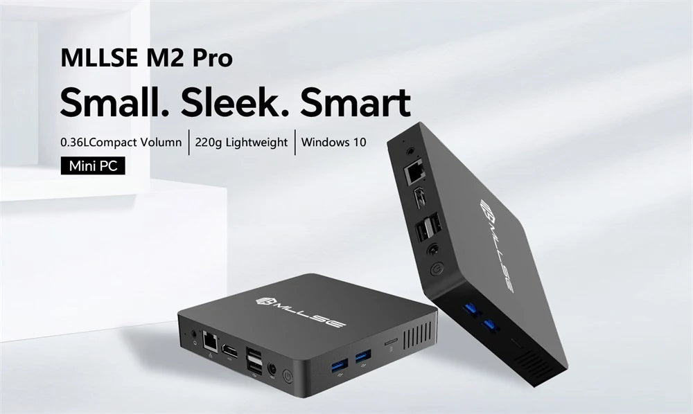 MLLSE M2 Pro Mini PC Powerful 8GB RAM, 256GB SSD, Intel J3710, Windows 10 - Compact & Ideal for Home, Business & Gaming